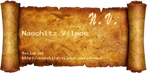 Naschitz Vilmos névjegykártya